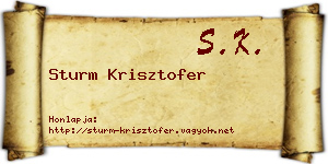 Sturm Krisztofer névjegykártya
